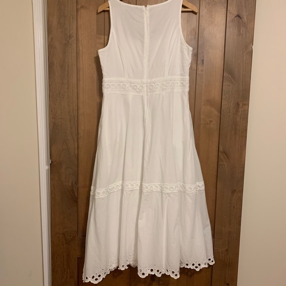J. Crew scoopneck midi dress organic cotton M wht - Picture 3 of 7
